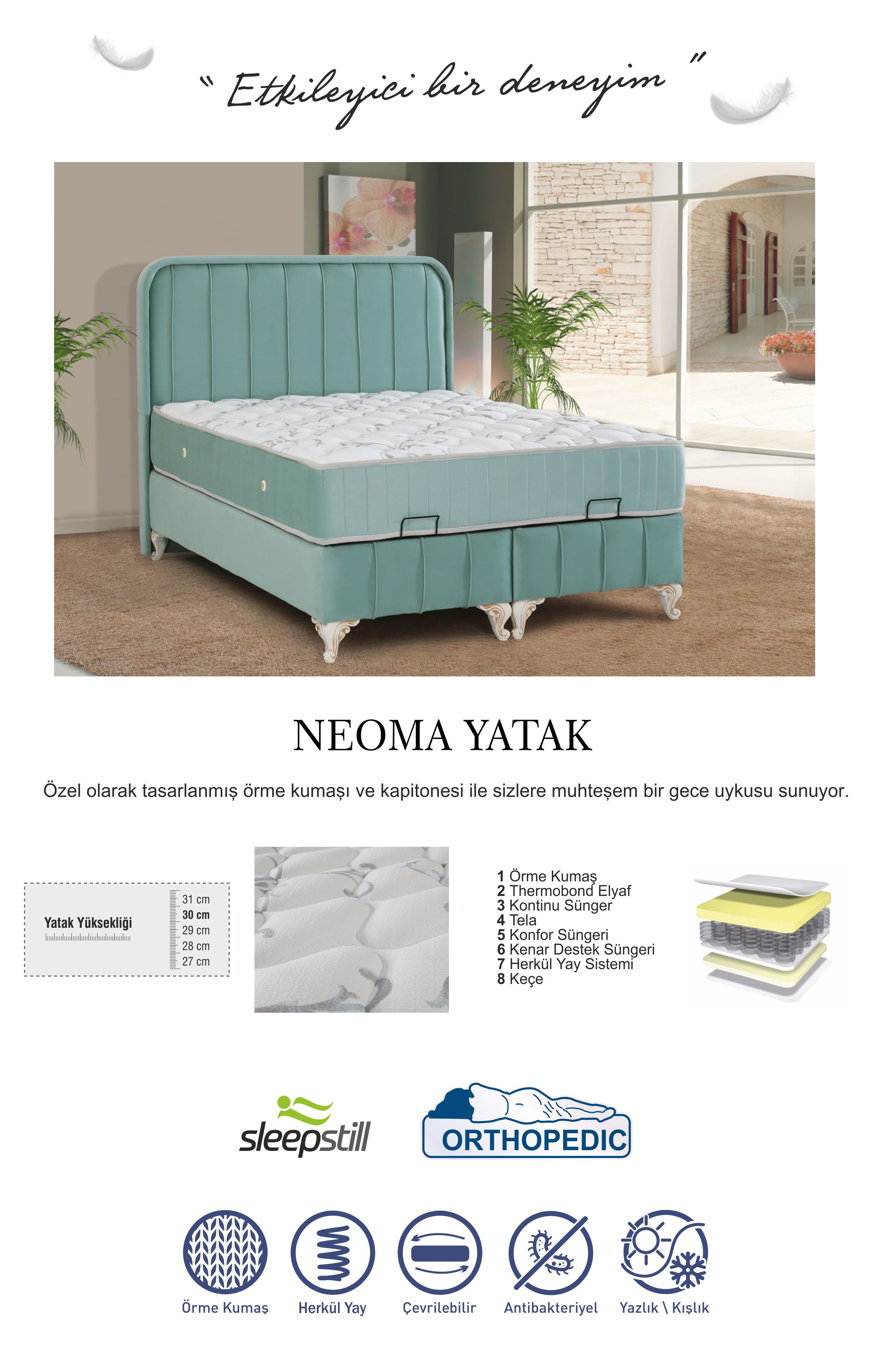 Sleepstill Neoma Çift Kişilik Yatak 160*200 30 cm Fiyatı
