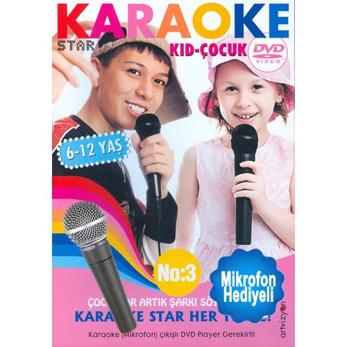 Karaoke Star No: 3 Çocuklar İçin 6-12 (Mikrofon Hediyeli)