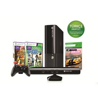 Xbox 360 250 gb Konsol + Kinect Sensör + Kinect Sport 2 + Kinect Adventures Oyun + Forza Horizon Kod + 1 Ay Live Üyelik