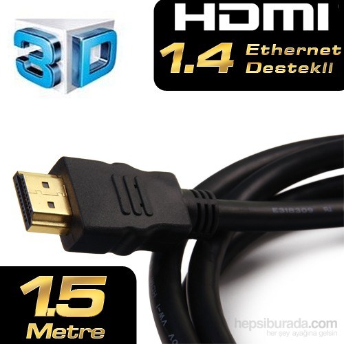 TX 1.5m HDMI v1.4  3D ve Ağ Destekli Altın Uçlu Kablo (TX-HD-CV14L150A90PS)