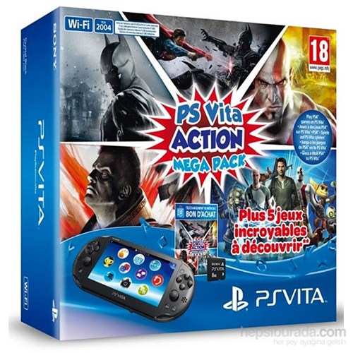 Playstation Vita Wi-Fi Mega Pack  ( Batman Black Gate + Injustice God Among Us + Killzone Liberation  + Allstars Battle + God Of War Chains Of Olympus + 8 GB Memory Card )