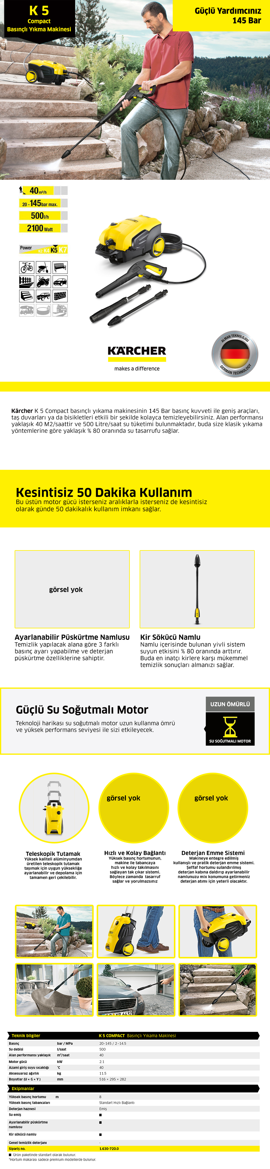 Karcher K 5 Compact *Eu Fiyatı, Taksit Seçenekleri ile Satın Al