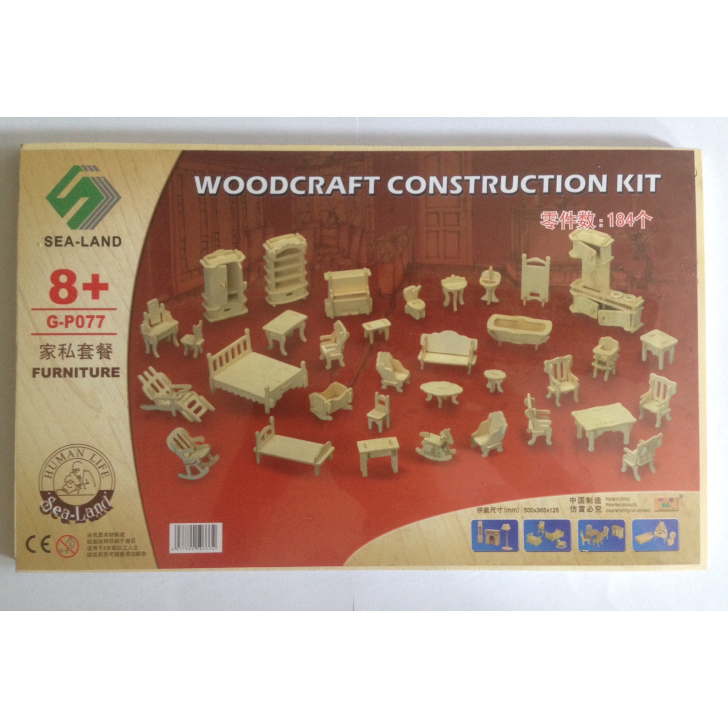 Woodcraft Minyatür Ahşap Ev Eşyaları Maketi 170 Parça Fiyatı