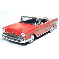 Motormax 1:18 1957 Chevy Bel Air Diecast -Kırmızı Model Araba