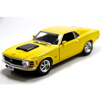 Motormax 1:24 1970 Ford Mustang Boss 429 -Sarı Diecast Model Araba