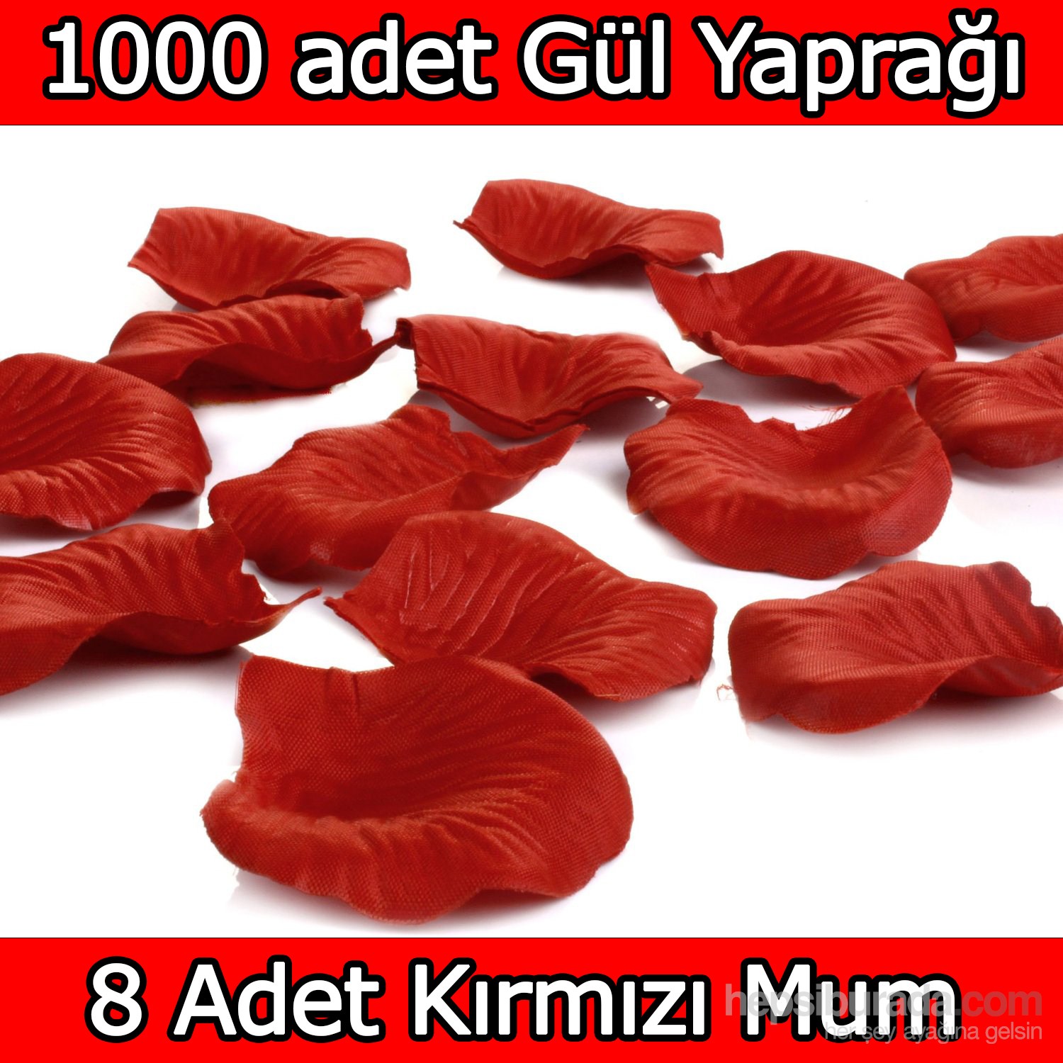 Chavin 1000 Adet Gül Yaprağı-Gül Yaprakları-Kırmızı Mum