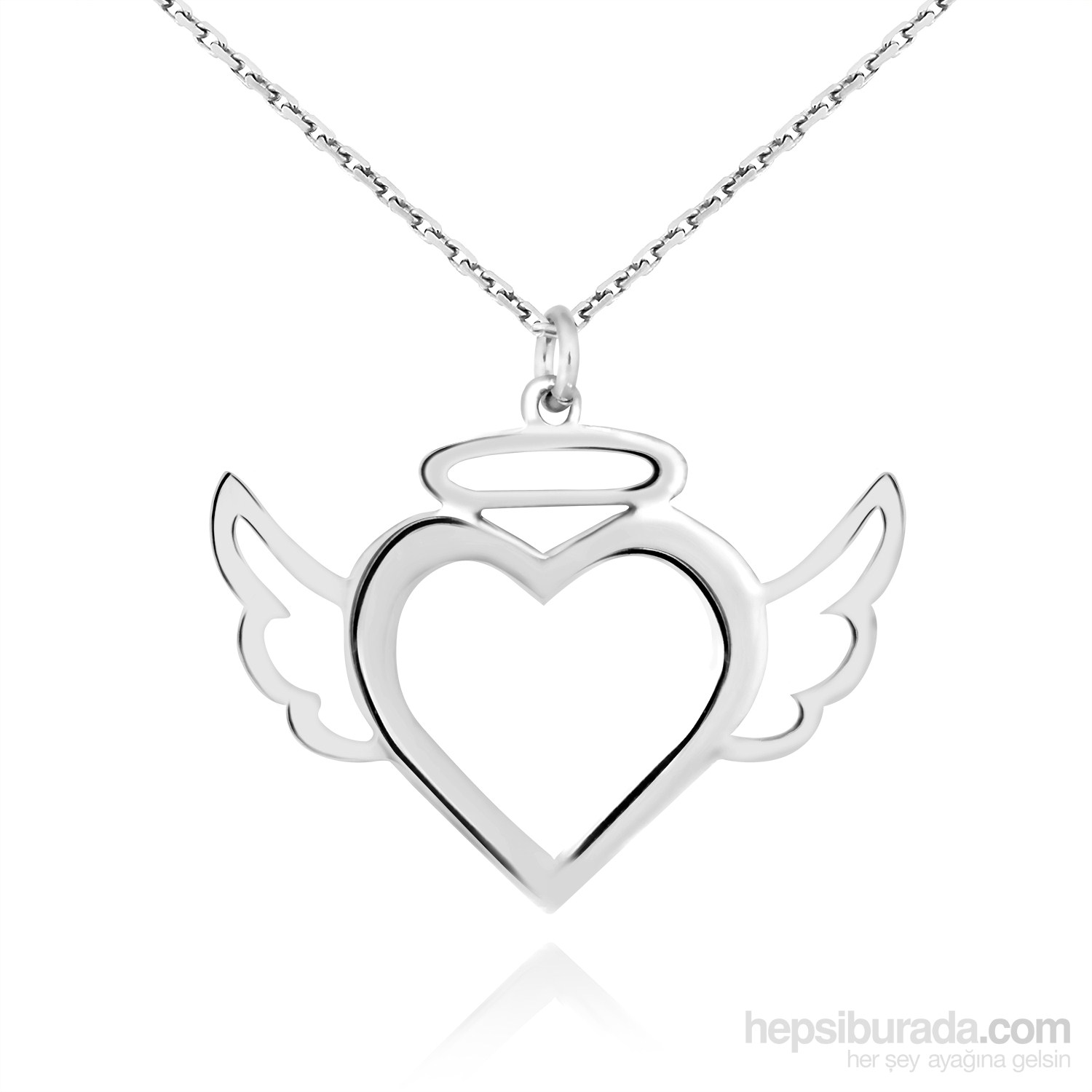 Chavin Sen Benim Meleğimsin,Kalp Gümüş Bayan Kolye ct01