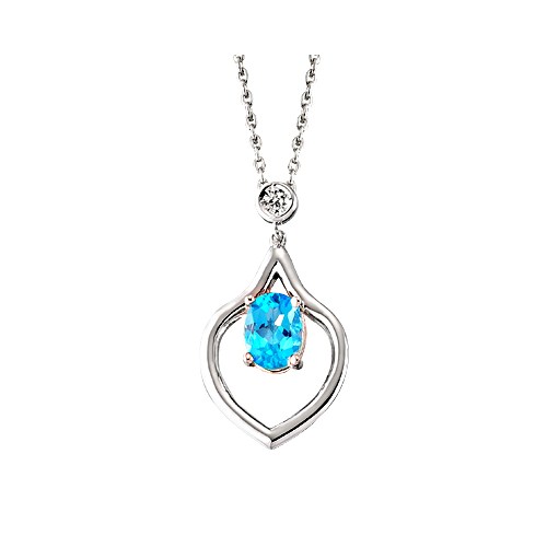 Gizzaro Mavi Topaz Pırlanta Kolye gmy048