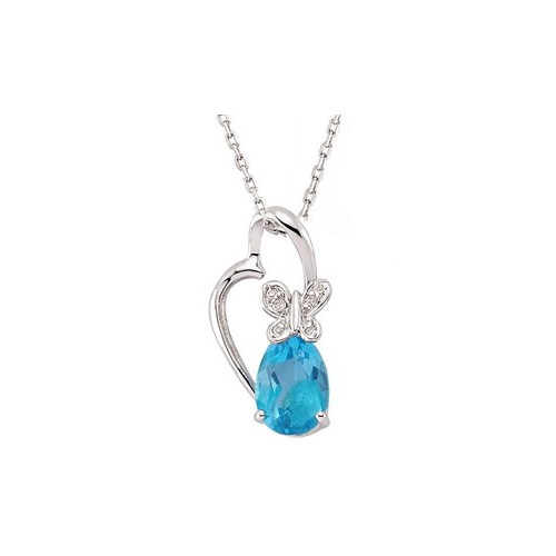 Goldstore  0.02 Ct Pırlanta Topaz Kolye Sp24235