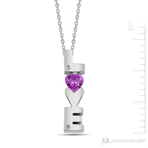 Bella Gloria Altın Kaplamalı Ametist "Tek Aşkımsın" Pırlanta Kolye (Gpk0018)
