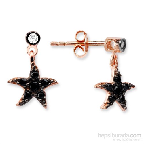 Tesbihane 925 Ayar Gümüş Zirkon Taşlı Deniz Yıldızı Küpe