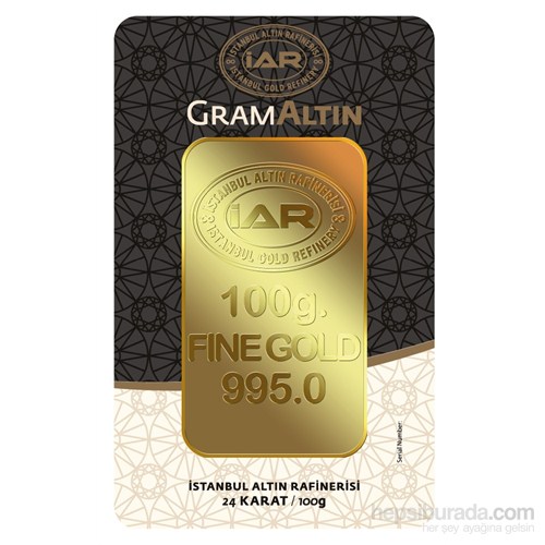 IAR 24 Ayar Gram Altın Külçe Altın 100 Gr.