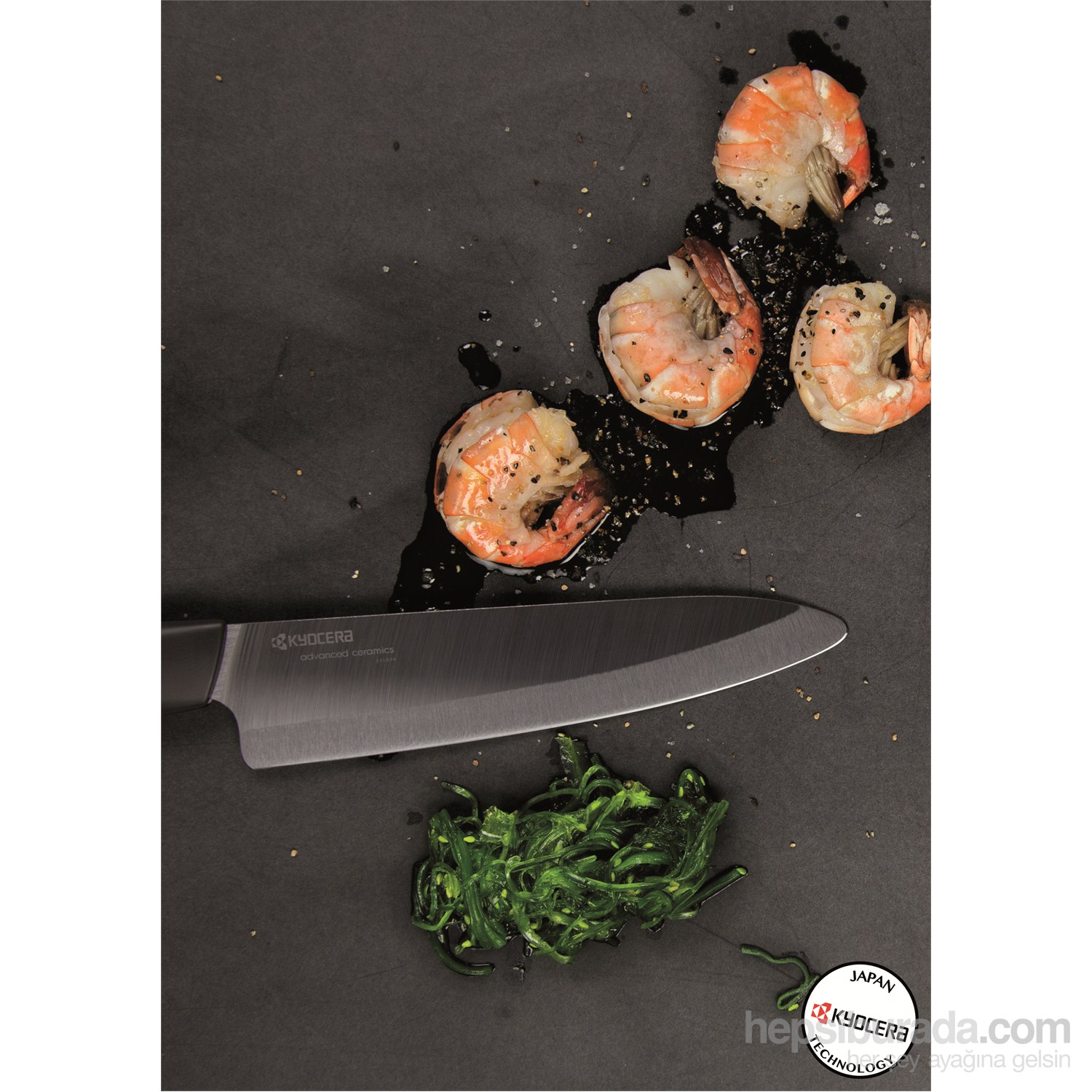 Kyocera Seramik Chef Bıçağı Fk-180Bk-Bk
