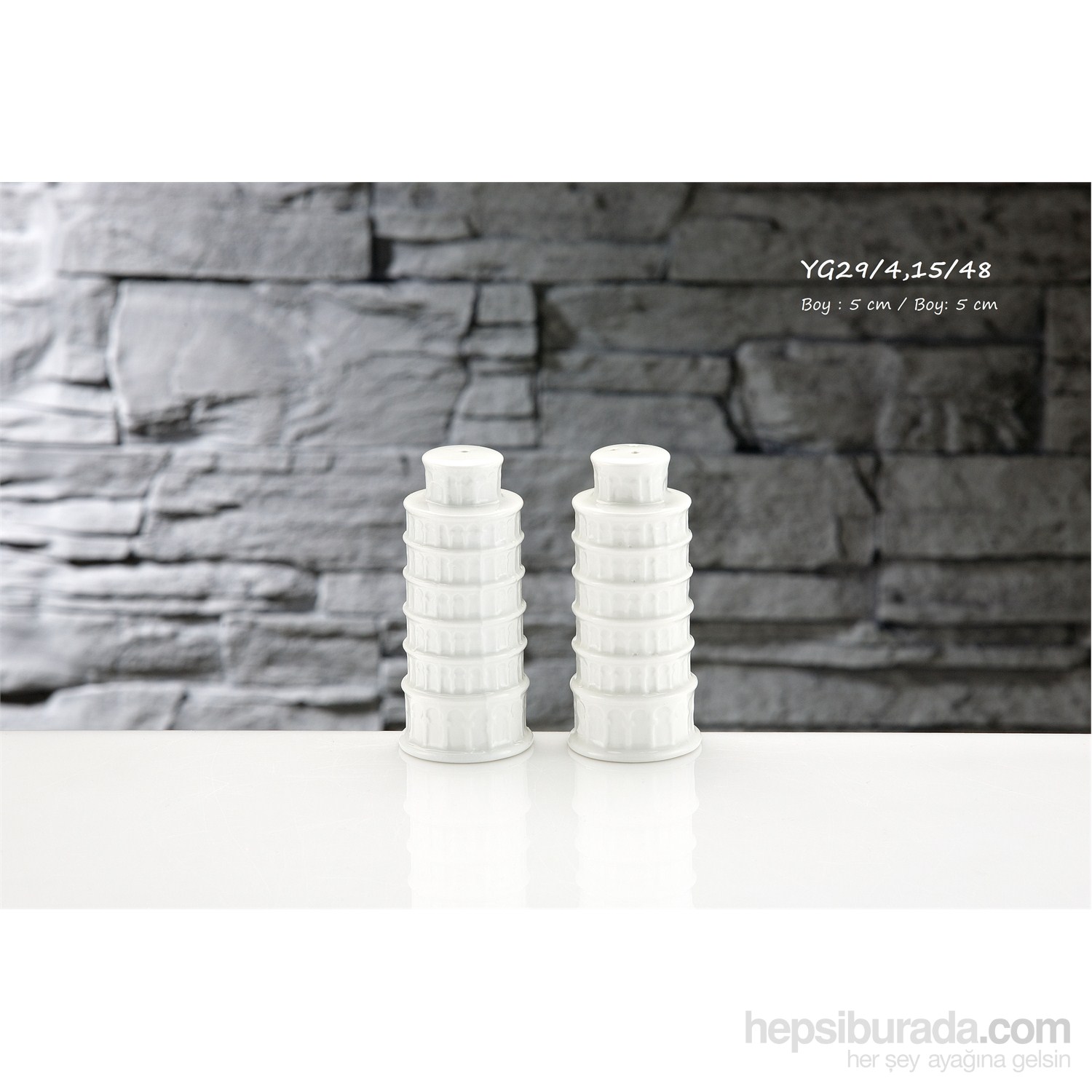 iHouse Yg29 Porselen Tuzluk Biberlik Beyaz