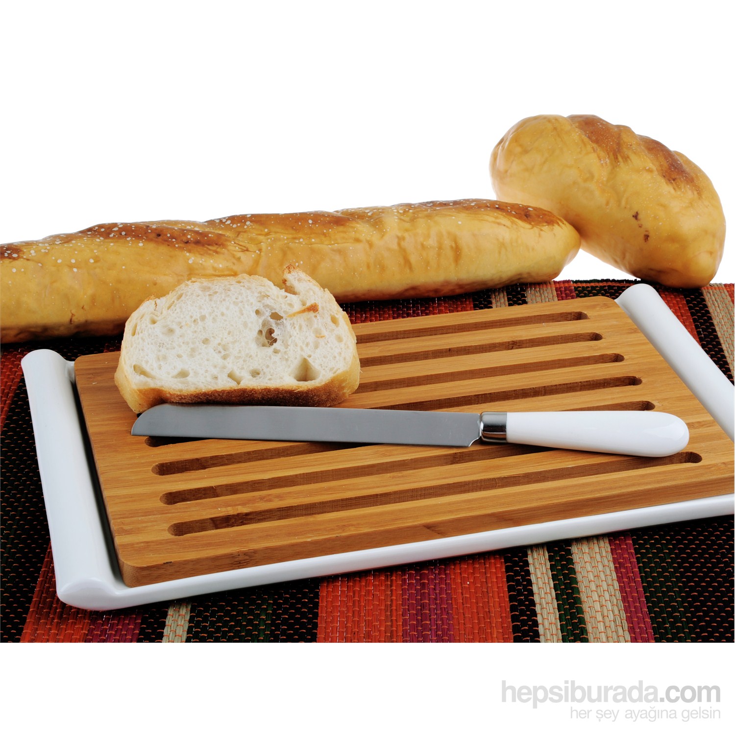 iHouse 5782 Seramik Ekmek  Kesme Tahtası  Beyaz