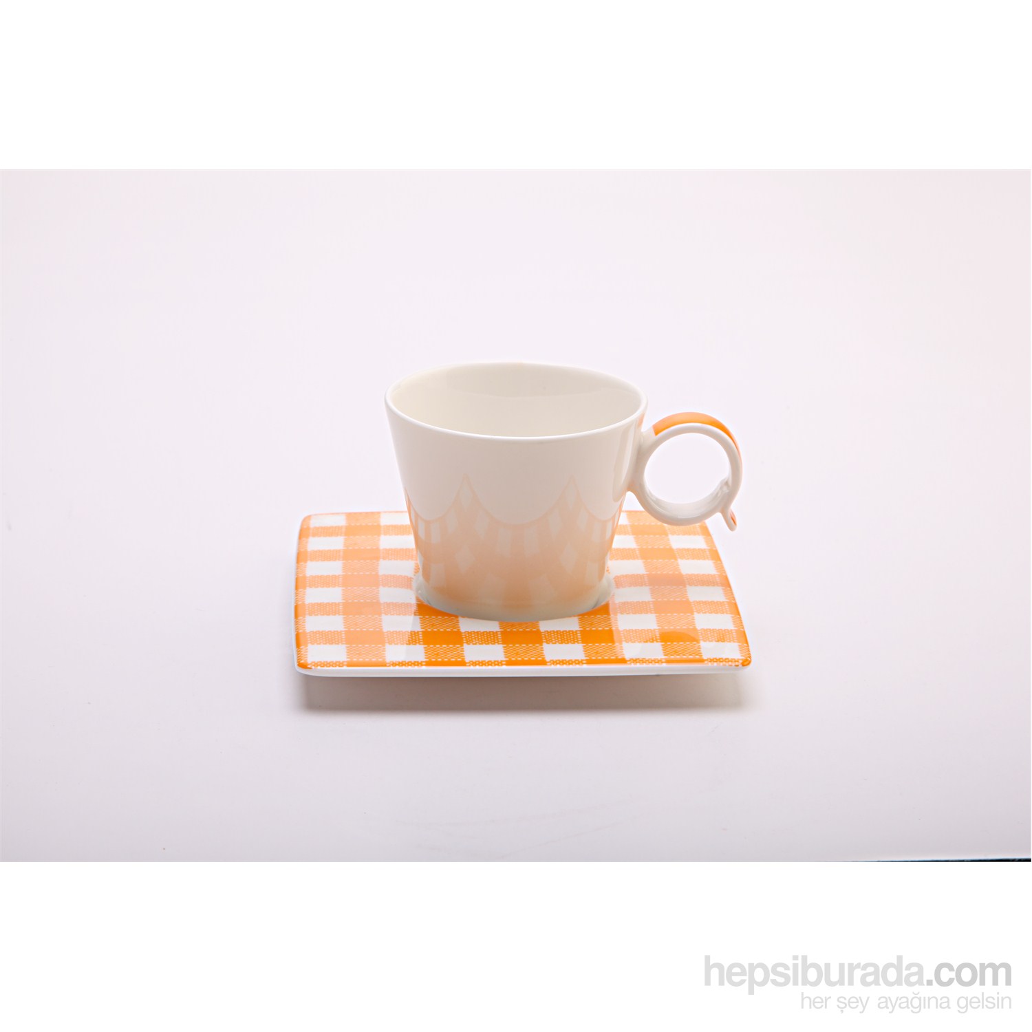 Freshness Home Orange Kahve Fincanı V Tabağı