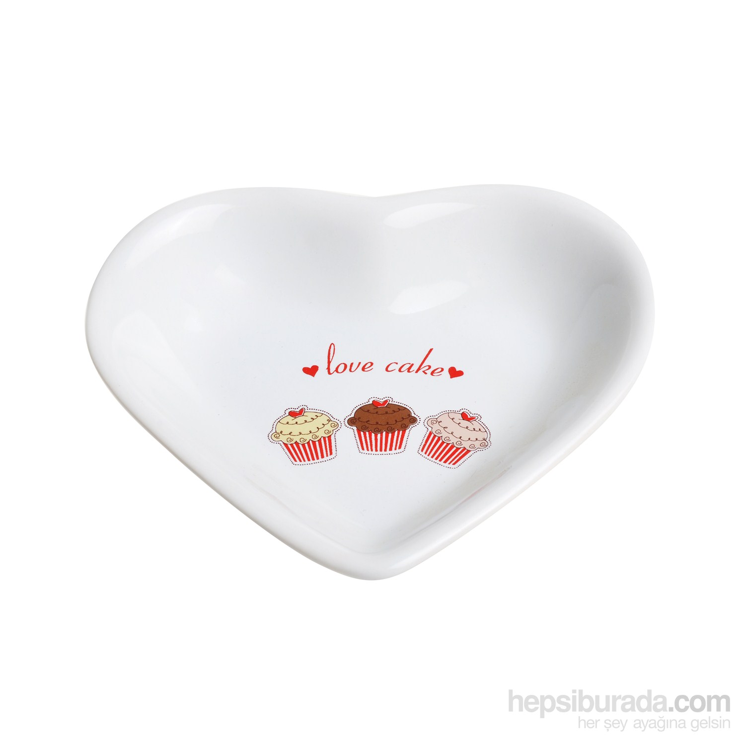 Keramika Cerezlık Kalp 14 Cm Beyaz 004 Fruıt Cake 14 Cm Kalp Cerezlık