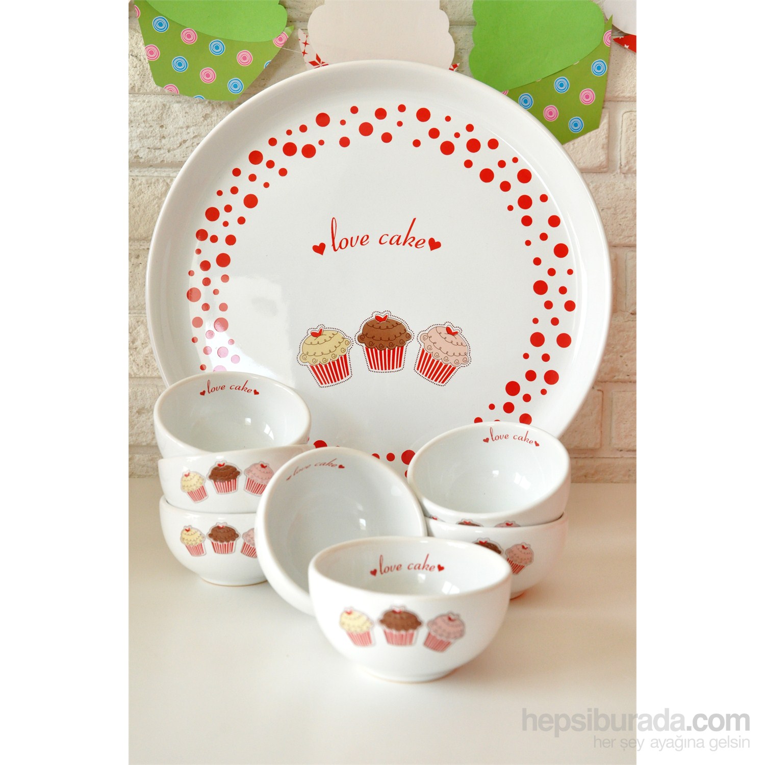 Keramika Set Hıtıt Kahvaltı 8 Parca Beyaz 004 Fruıt Cake A