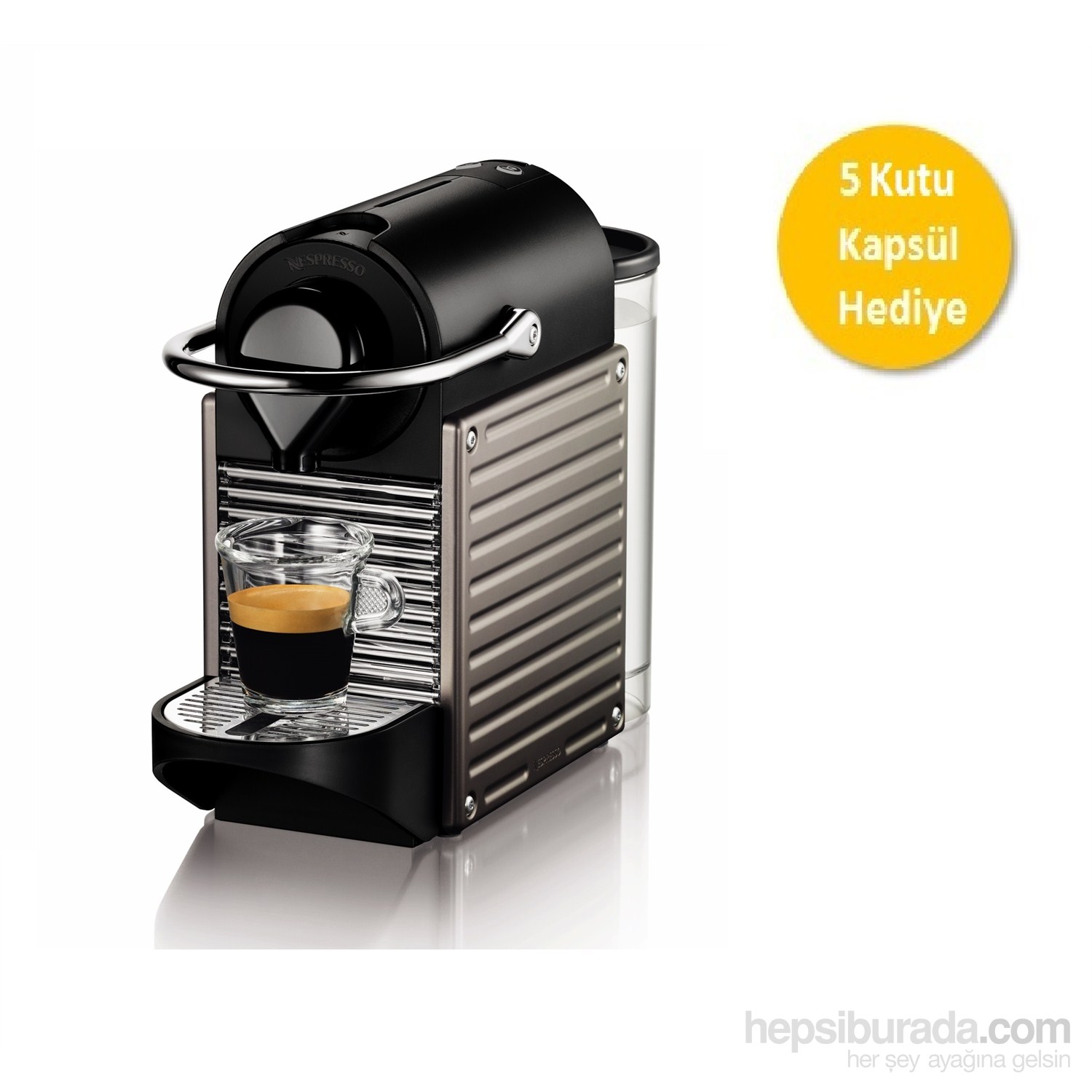 Nespresso C60 Pixie Kahve Makinesi-Titan Renkli
