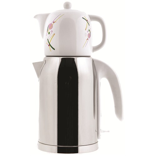 Premier PTP-6720 Porselen Demlikli Çay Makinesi Beyaz