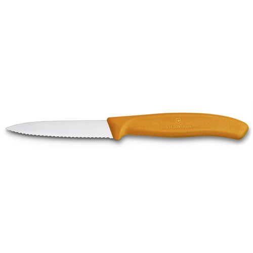 Victorinox 8Cm Soyma Bıçağı (Testere Ağızlı) - Turuncu