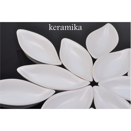Keramika Cerezlık Sosluk Yaprak 12 Cm Beyaz 004