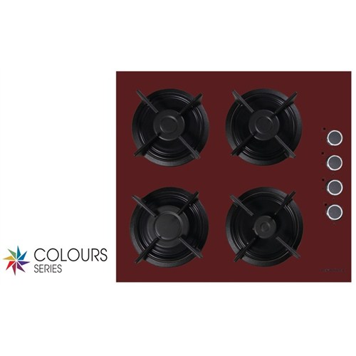 Termikel 17152 BU604D 4 Gözü Gazlı Bordo Renkli Cam Ankastre Ocak