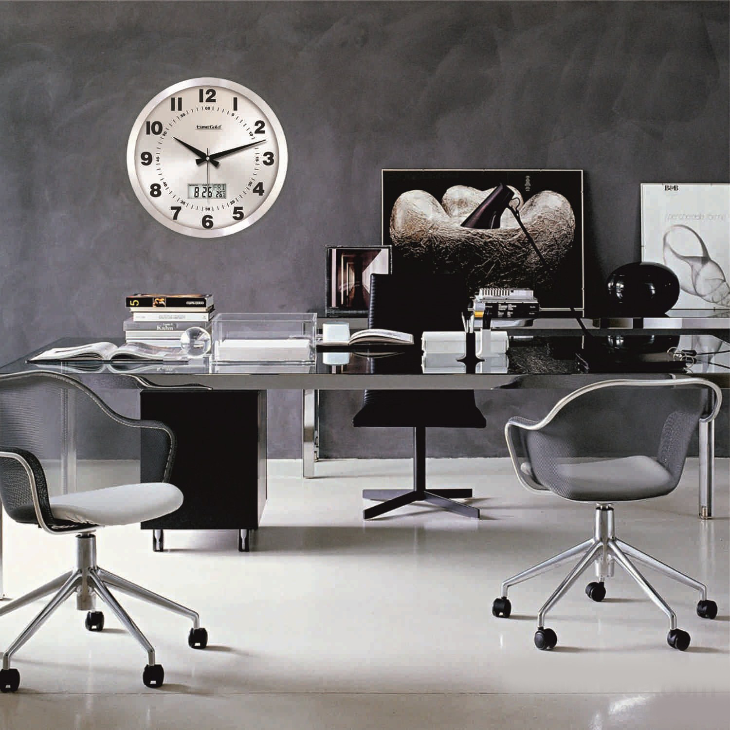 DİJİTAL TERMOMETRELİ DERECELİ TAKVİMLİ EV OFİS İŞYERİ DUVAR SAATİ