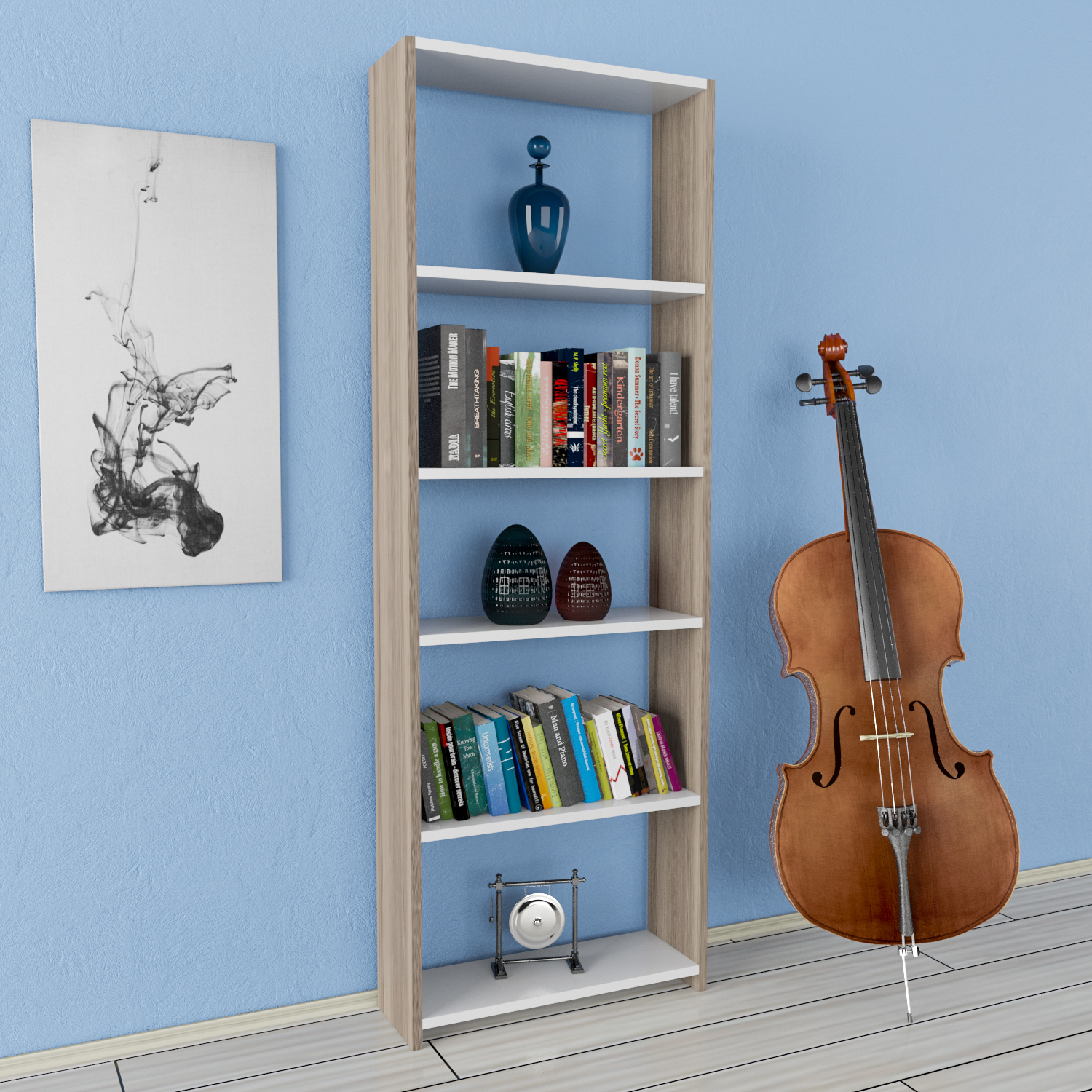 Nur Mobilya Melissa 5 Raflı Kitaplık Arkalıksız Model Fiyatı