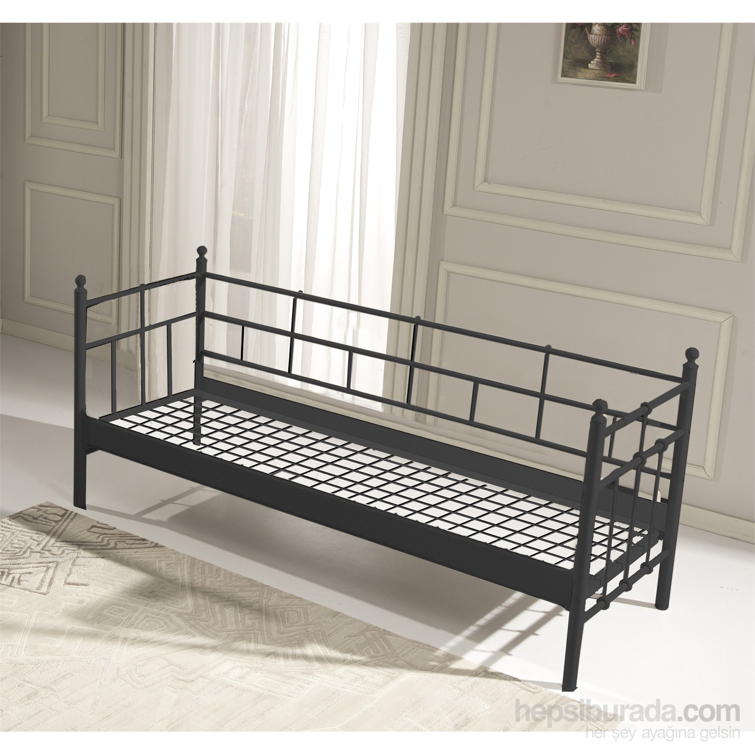 Unimet Lalas Metal Sofa 90 x 200 Siyah Mindersiz Fiyatı