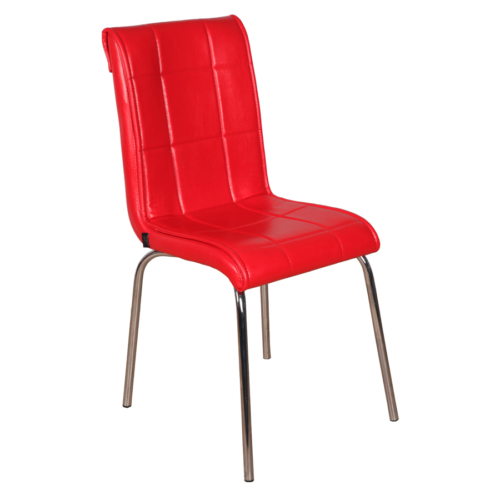 Kristal Masa 6 lı Monopetli Sandalye Düz Kırmızı Fiyatı