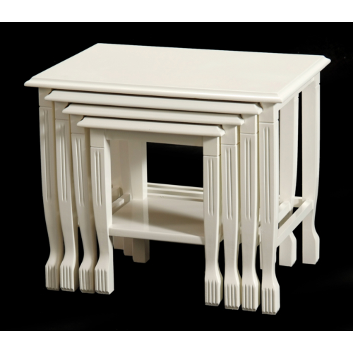 Osmanlı Mobilya Aslan Ayak 4Lü Zigon Sehpa Lake Beyaz Fiyatı