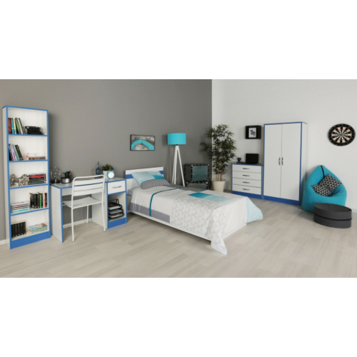 Hepsiburada Home Happy Genç Odası Seti (Mavi - Beyaz) Gardırop + Karyola + Masa + Kitaplık + Şifonyer 1.649,00 TL