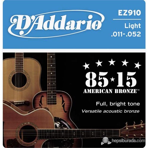 Daddario EZ910 - Light -011 Akustik Gitar Takım Tel