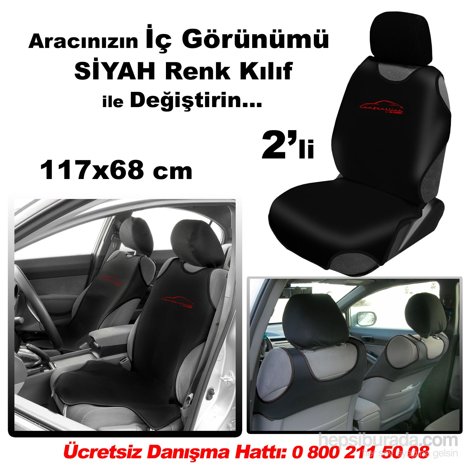 Automix Oto Koltuk Kılıfı Atlet Model Siyah Fiyatı