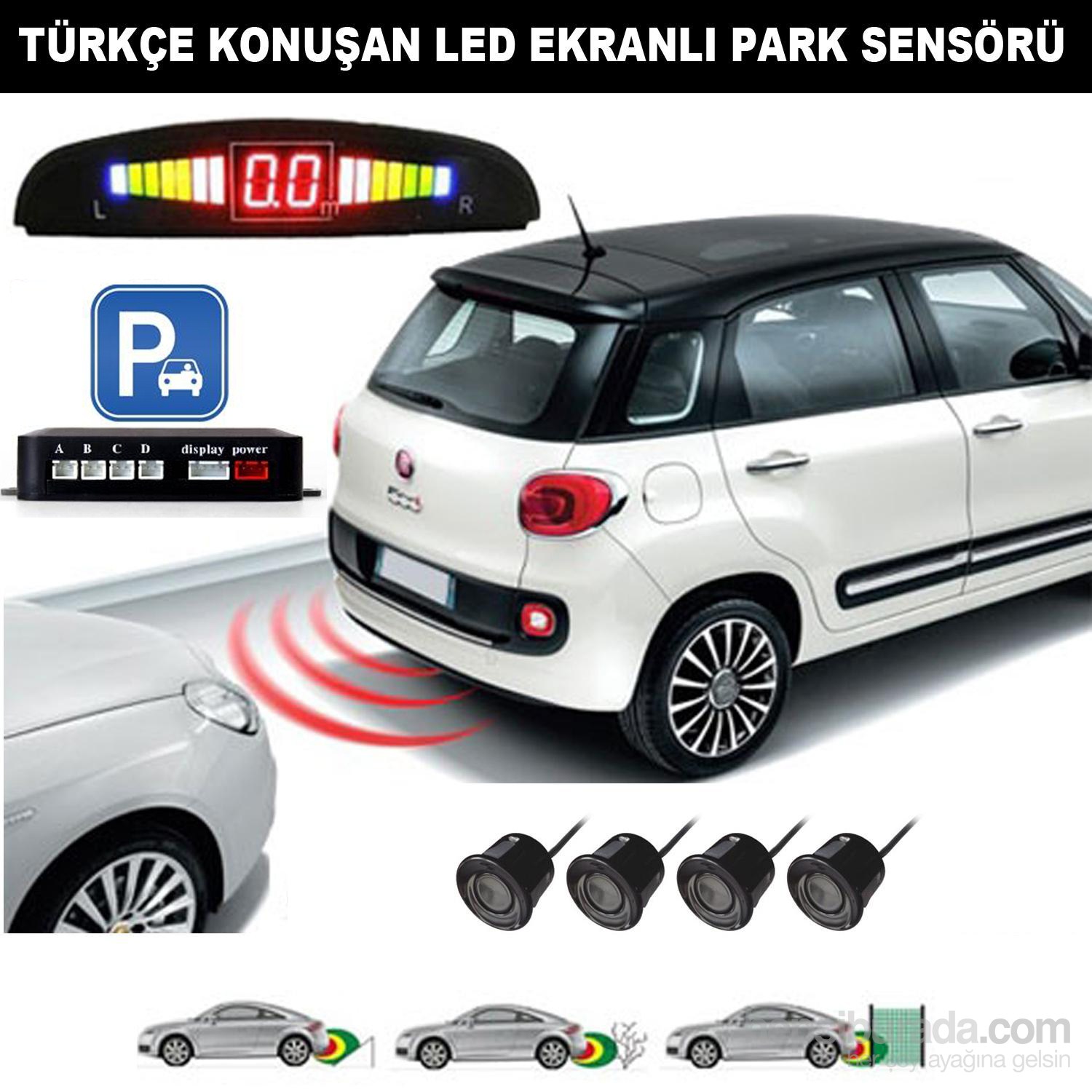 AutoCet Siyah Sensörlü Türkçe Konuşan Park Sensörü (51486)
