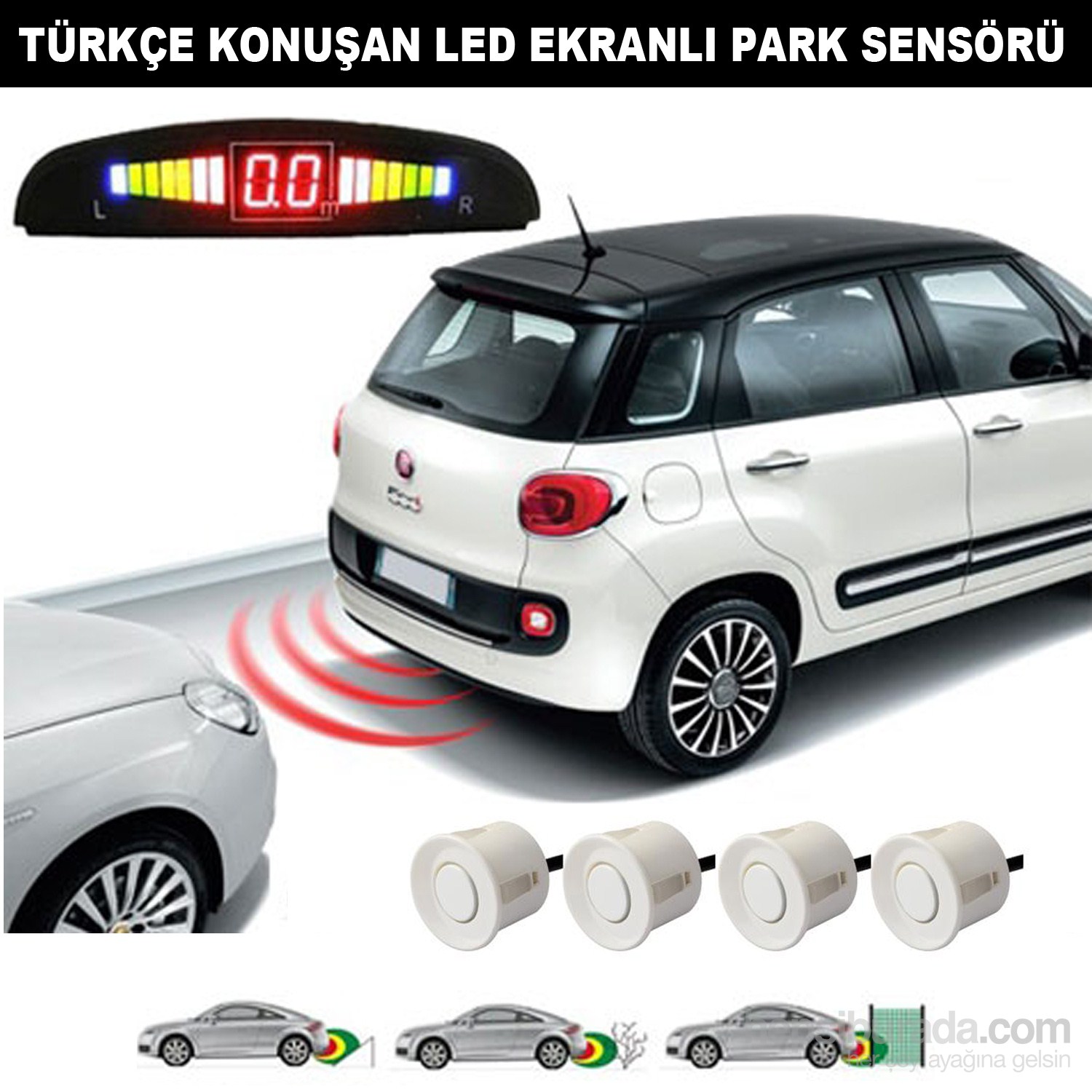 AutoCet Beyaz Sensörlü Türkçe Konuşan Park Sensörü 4216a