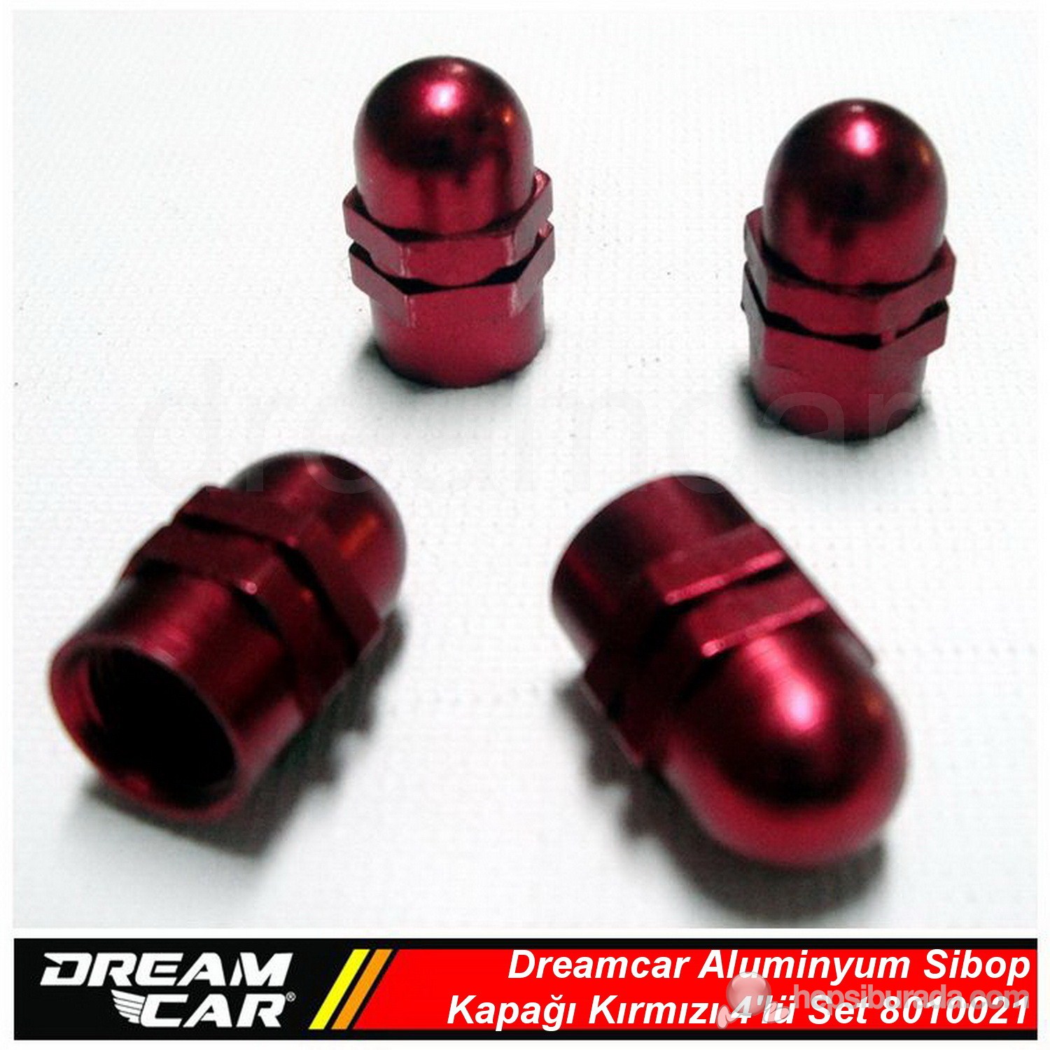 Dreamcar Aluminyum Sibop Kapağı 4'lü Set Kırmızı 8010021