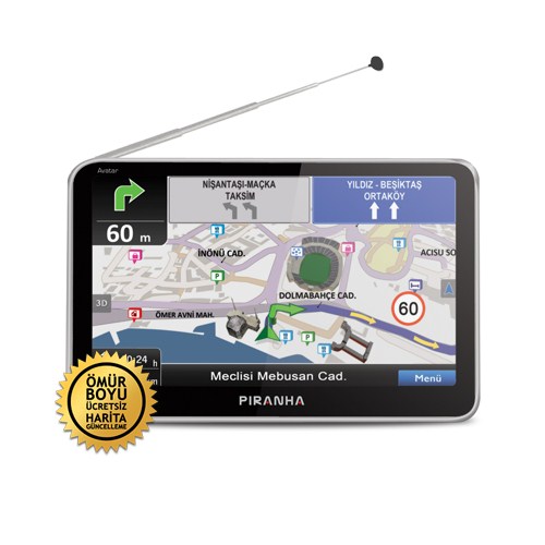 Piranha Avatar 5.0",Televizyonlu Navigasyon Cihazı (Ömür Boyu Ücretsiz Güncelleme)