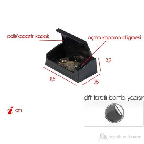 ModaCar Torpido Kutusu Düğmeli Kapaklı Mini 335008