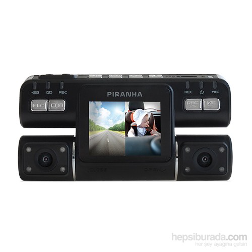 Piranha Spycam W Type Digital HD Çift Kameralı Araç Kayıt Cihazı