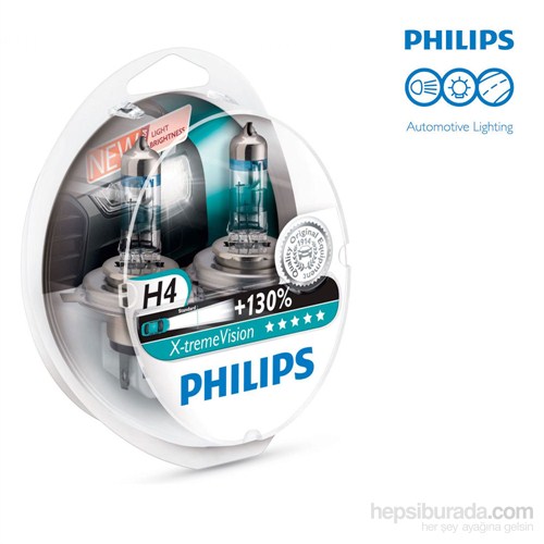 Philips H4 X-tremeVision Ampül Seti + %130 Fazla Işık