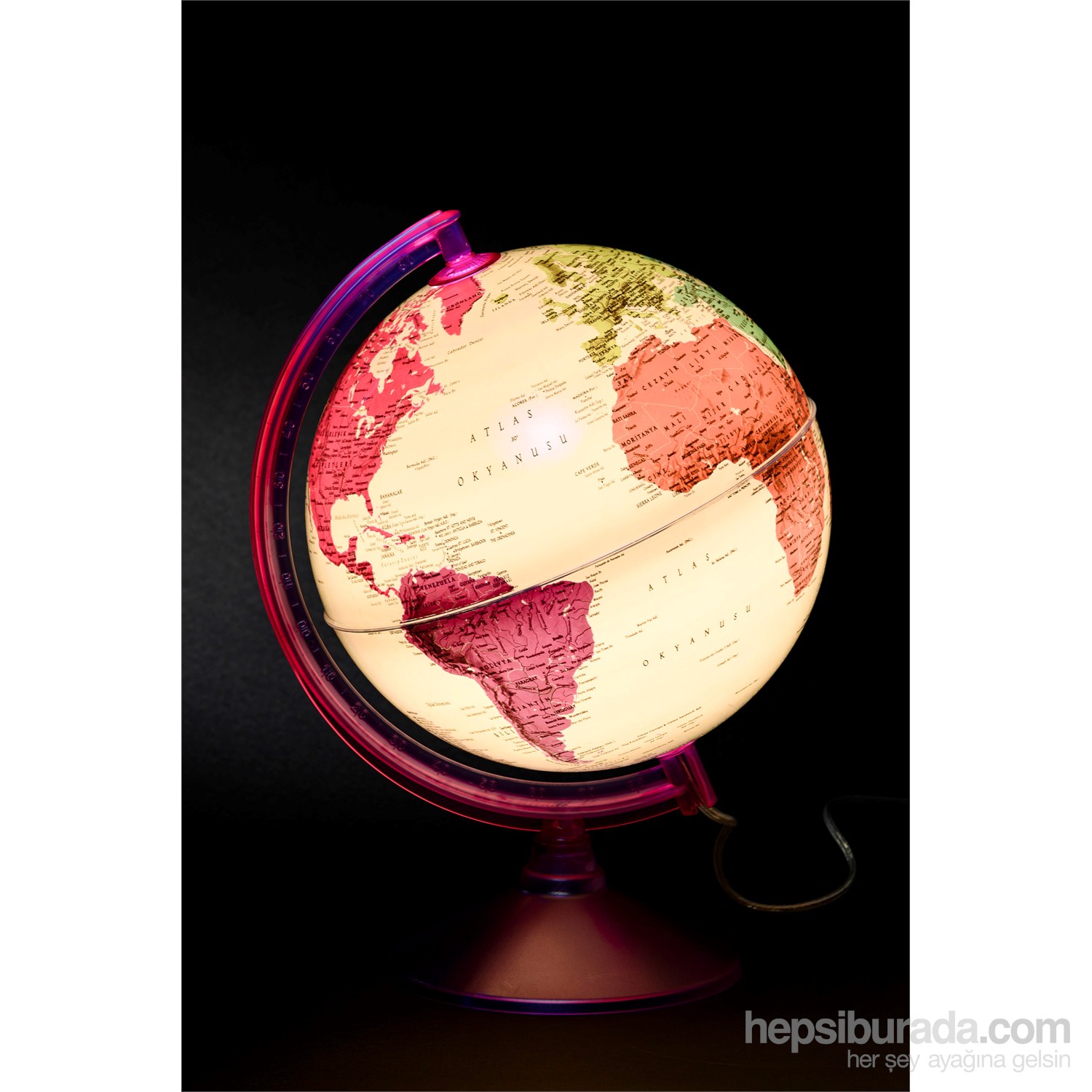 Gürbüz Işıklı Dünya Küresi 26cm (7 Renk)