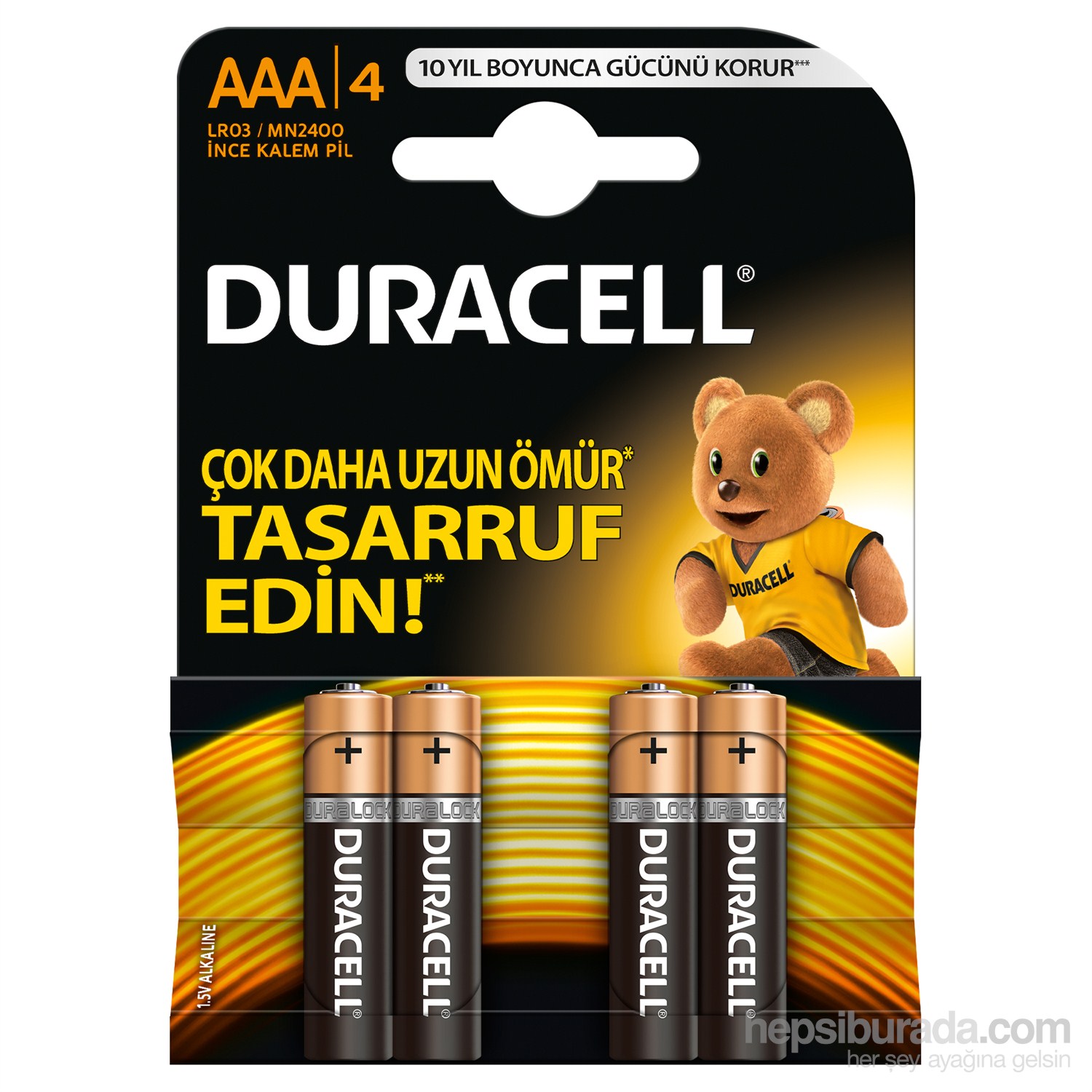 Duracell Alkalin AAA İnce Kalem Pil 4'lü Paket