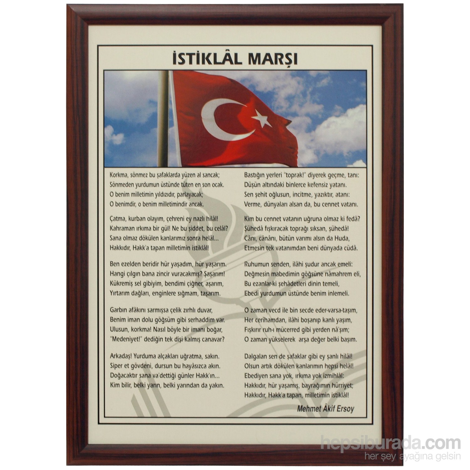 Akyazı 50x70 İstiklal Marşı (Mdf Çerçeve)