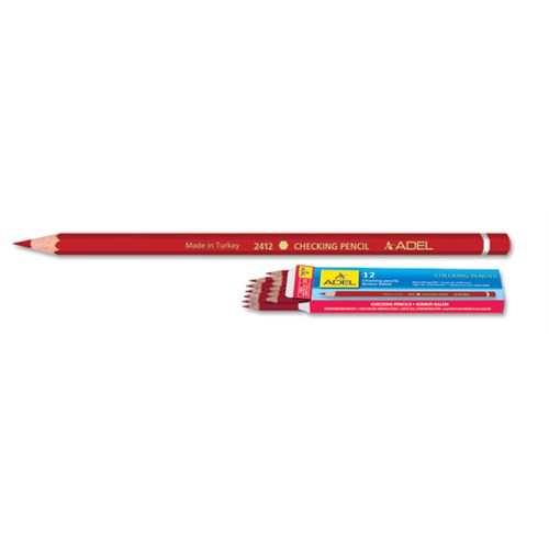 Adel "Checking Pencil" Kırmızı Boya Kalemi 12'li(2132412000)