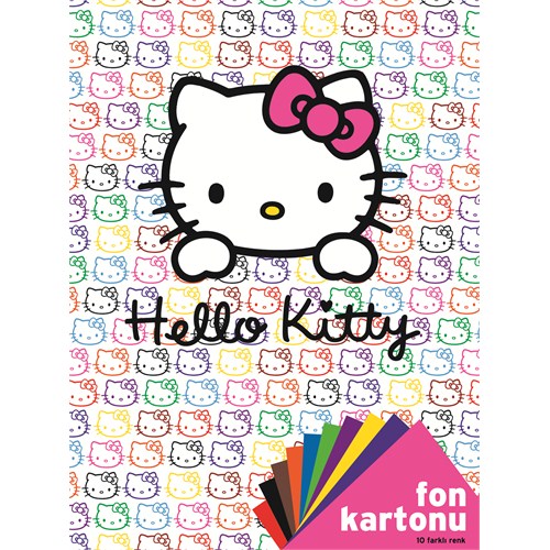 Hello Kitty Dosyali Fon Kartonu 10 Renk Karışık
