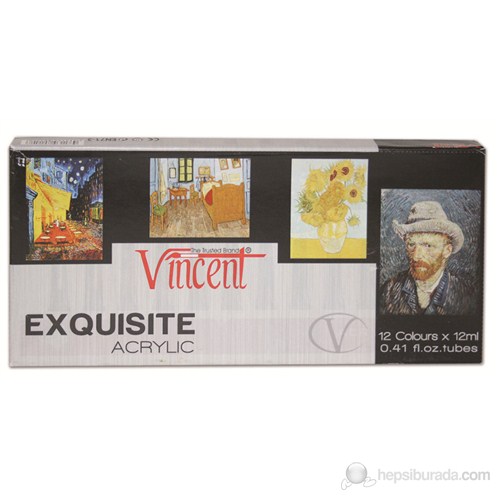 Vincent Exquisite Akrilik Boya Seti 12 Renk x 12 ml.