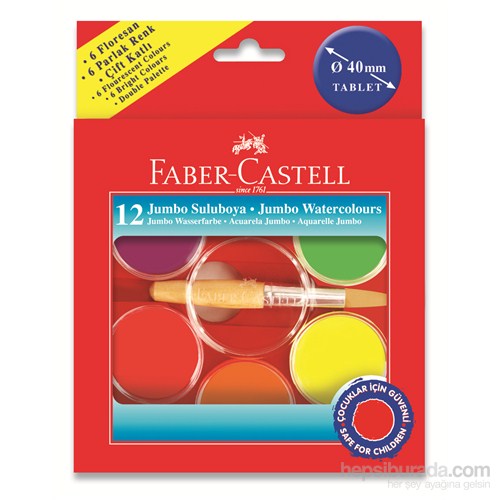 Faber-Castell 40mm Jumbo Suluboya 12 Renk (5292125015)