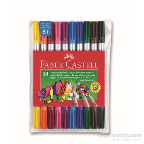 Faber-Castell Çift Uçlu Keçeli Kalem 10 Renk (5068151110)